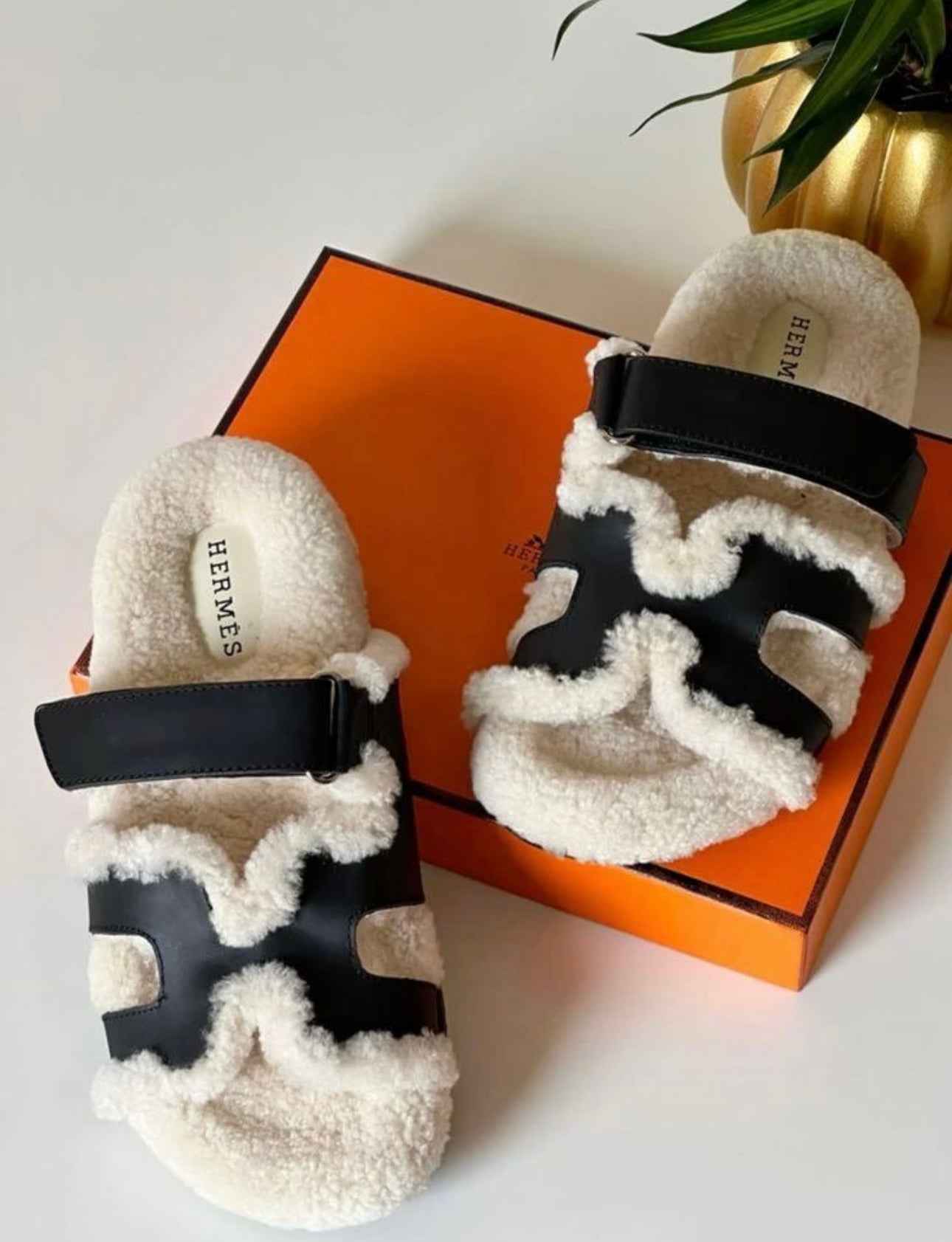 Herme’s Inspired Fur Slippers