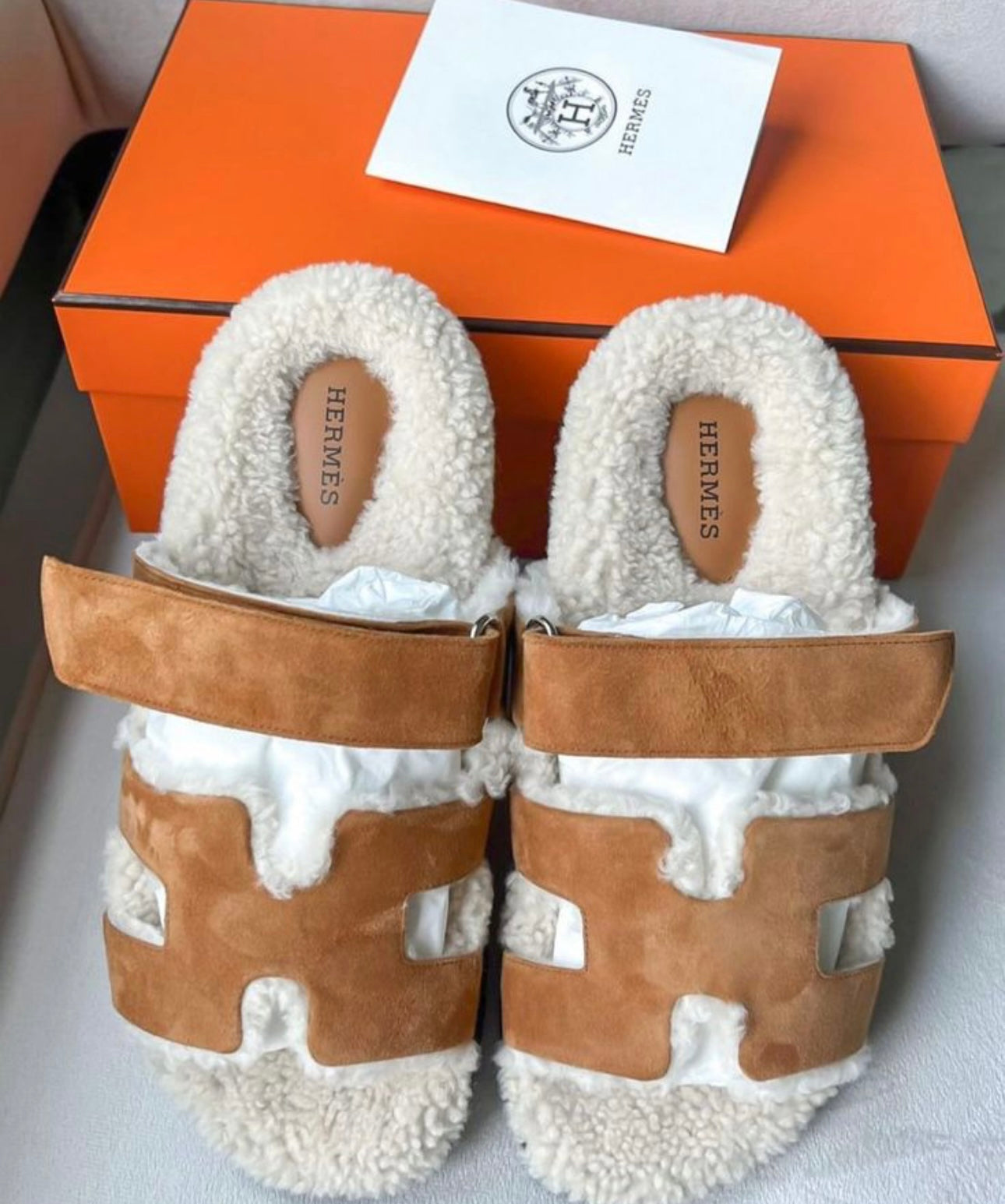 Herme’s Inspired Fur Slippers