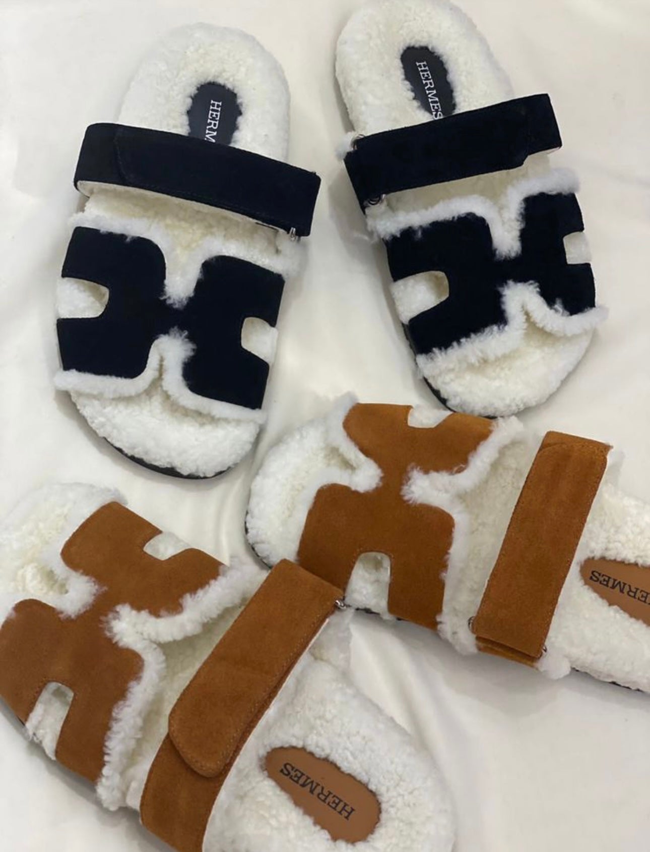 Herme’s Inspired Fur Slippers