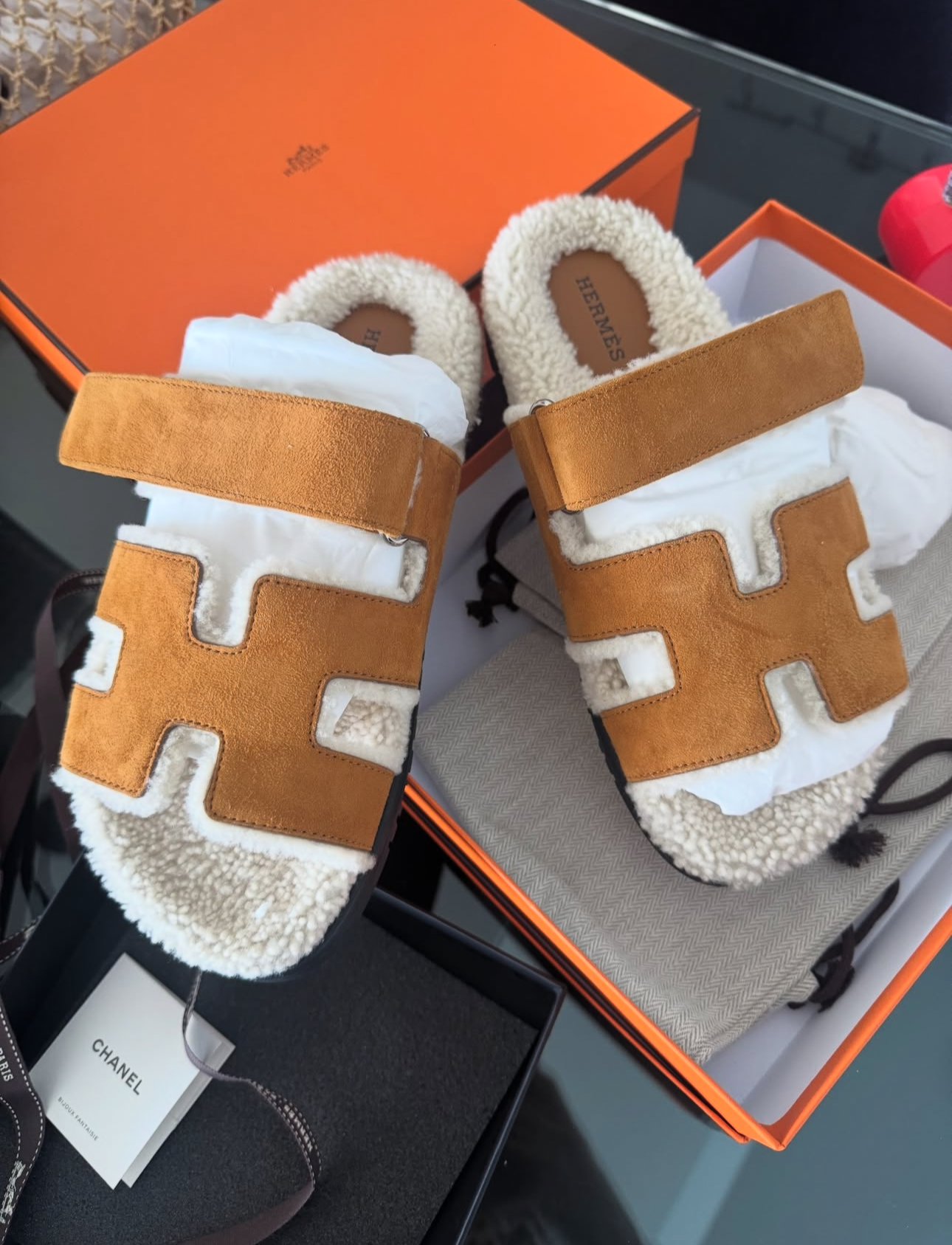 Herme’s Inspired Fur Slippers