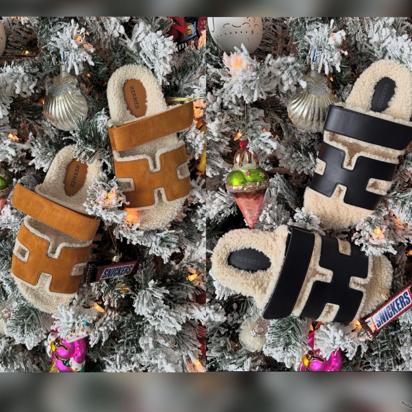 Herme’s Inspired Fur Slippers